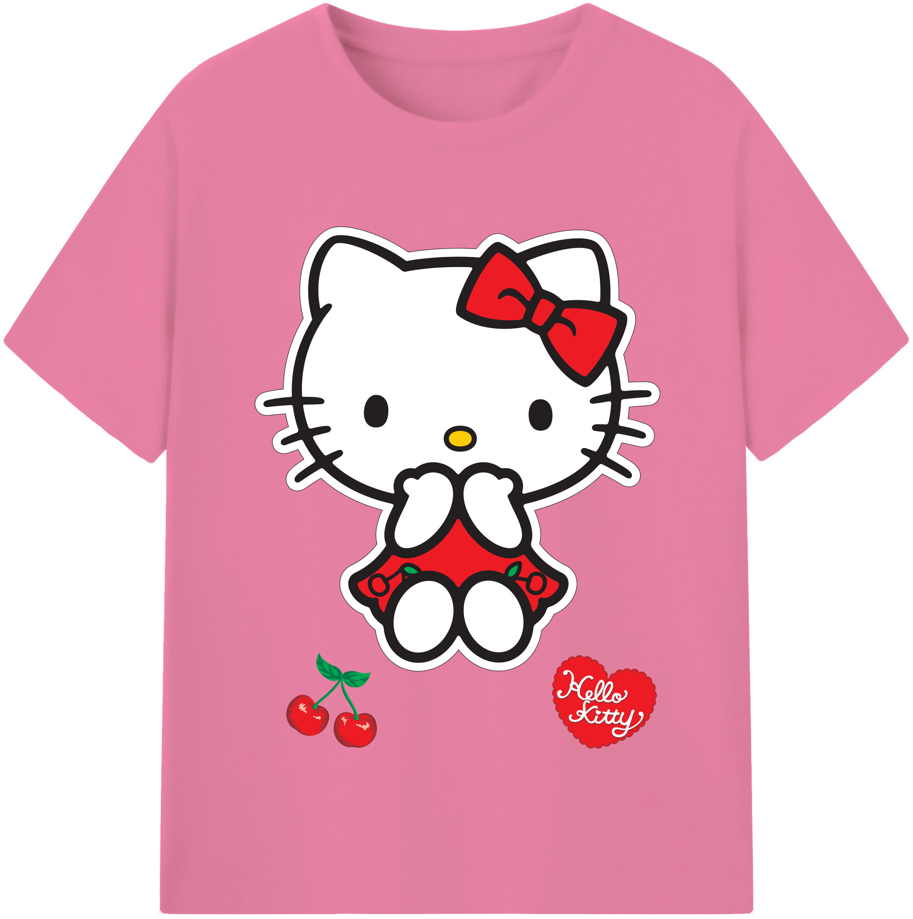 （画像用） Hello Kitty ハローキティ 綿100％半袖Tシャツ（フロントプリント）